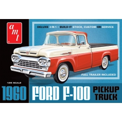 Model Plastikowy - Samochód 1:25 1960 Ford F-100 Pickup with Trailer Car - AMT1407